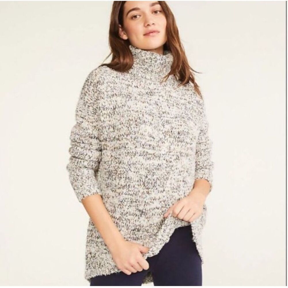 Lou & Grey For Loft wool blend Cozy Chunky Knit Turtleneck Sweater Size M NWT